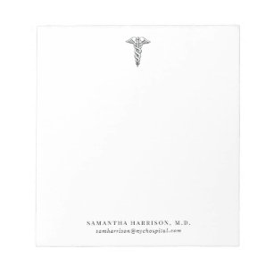 Personalized Caduceus Notepad