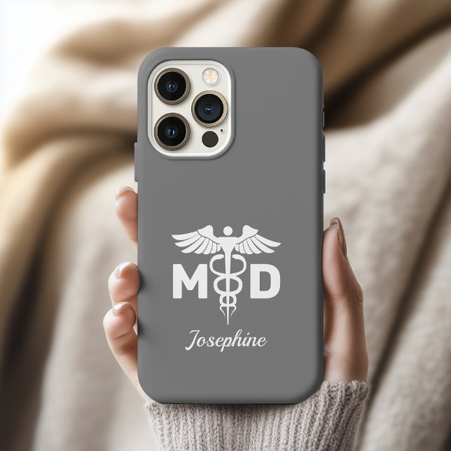 Personalized Caduceus Phone Case Gift Doctor (personalized md phone case, doctor birthday appreciation gift, medical professional phone case,)