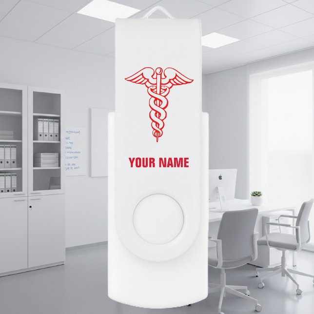 Personalized caduceus symbol USB pen flash drive (medical USB pen drive)