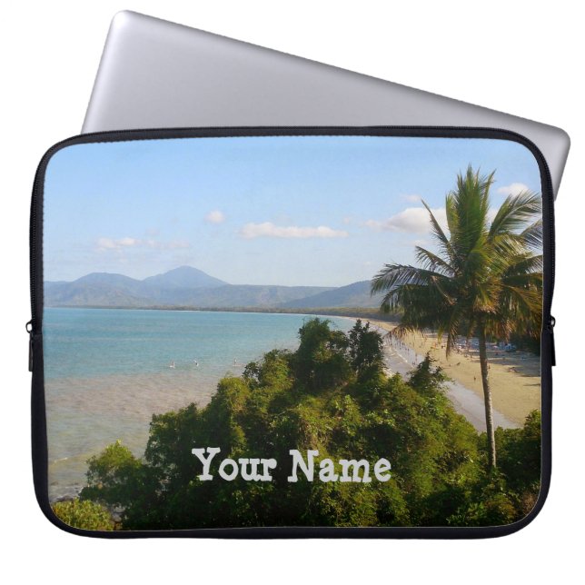 Personalized Cairns Beach laptop sleeve (Front)
