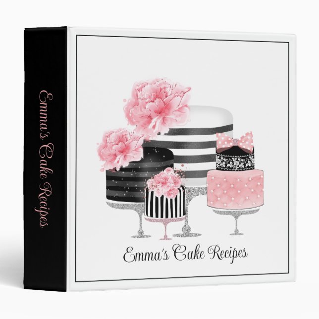 Personalized Cake Recipes  3 Ring Binder (Front/Spine)