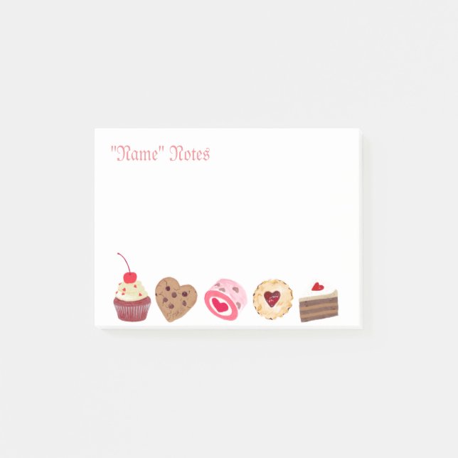 Personalized Cake Sweets Notes (Front)