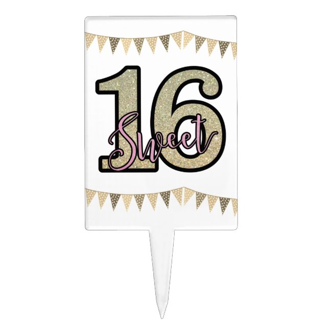 Personalized cake topper sweet 16 (Front)