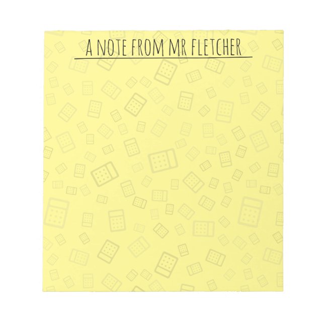 Personalized Calculator Pattern Notes (Front)