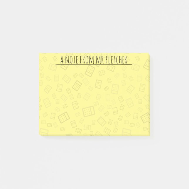Personalized Calculator Pattern Post-it Notes (Front)
