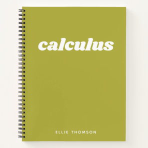Personalized Calculus Math Graph Paper Simple Moss Notebook