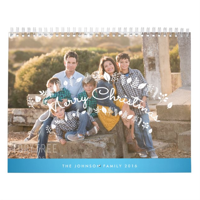 Personalized Calendar 2016 Blue Merry Christmas (Cover)