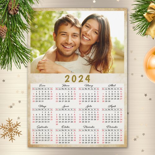 Personalized Calendar 2024 in Spanish Photo Magnet