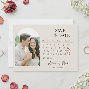 Personalized Calendar Save the Date Card