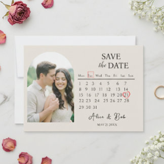 Personalized Calendar Save the Date Card