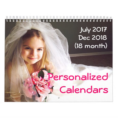 Personalized Calendars 2017_2018 18 Month Calendar