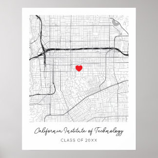 Personalized California Institute of Technolog Map Poster