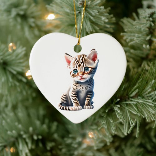 Personalized California Spangled Kitten Ceramic Ornament