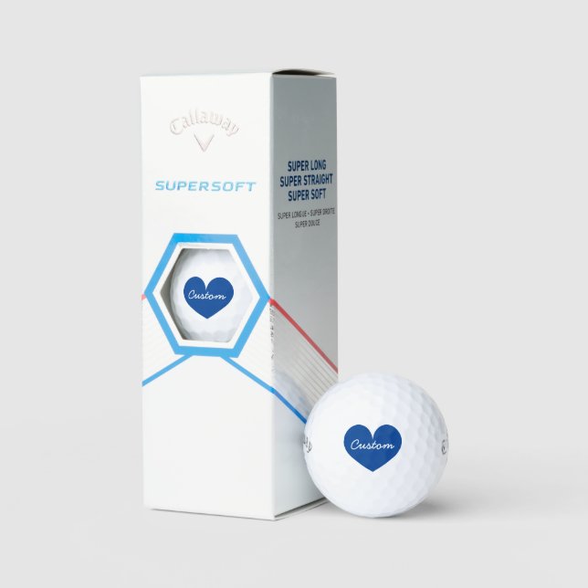 Personalized Callaway golf balls with blue heart (Packaging)