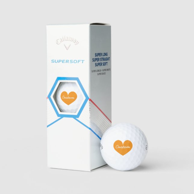 Personalized Callaway golf balls with orange heart (Packaging)