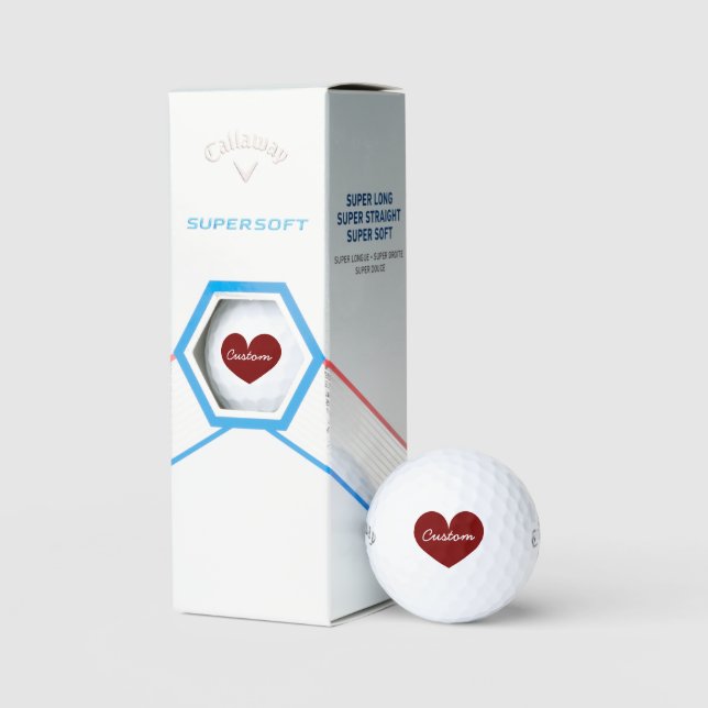 Personalized Callaway golf balls with red heart (Packaging)