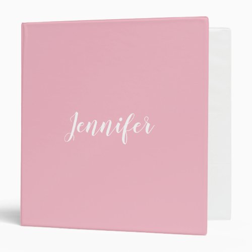 Personalized Calligraphy Jennifer Name Design Pink 3 Ring Binder