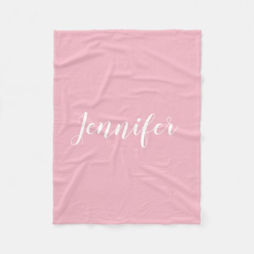 Personalized Calligraphy Jennifer Name Design Pink Fleece Blanket