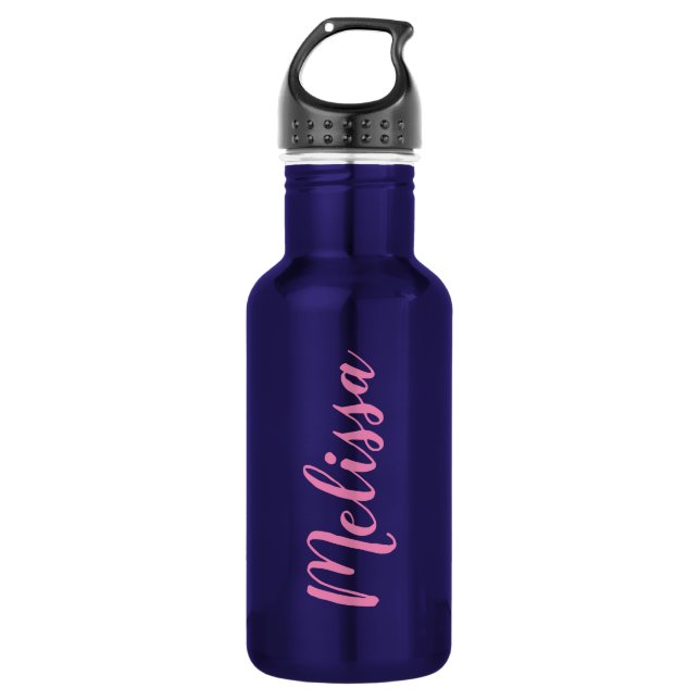 Personalized Calligraphy Name Design Stainless Steel Water Bottle (Front)