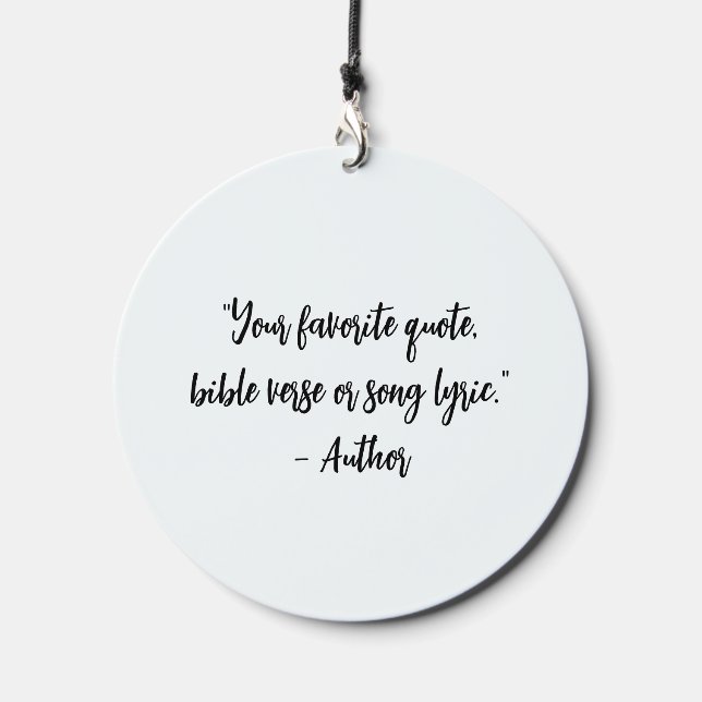 Personalized Calligraphy Quote Wind Chime (Front)