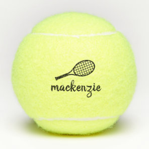 Personalized Calligraphy Script Name Tennis Balls