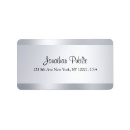 Personalized Calligraphy Script Silver Template Label