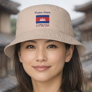 Personalized Cambodia Flag Bucket Hat