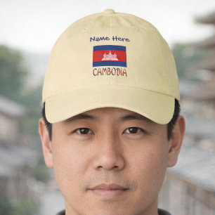 Personalized Cambodia Flag Hat