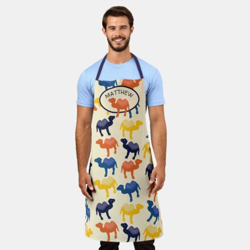 Personalized Camels Illustrations Patterned Apron