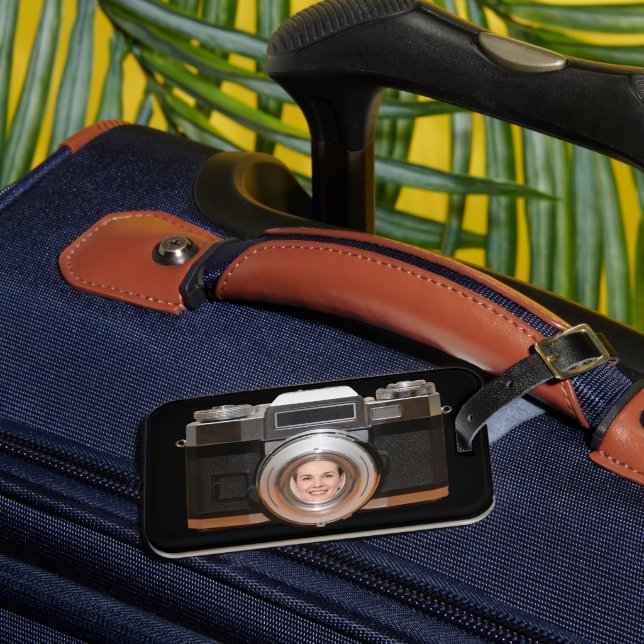 Personalized Camera Photo Luggage Tag (Front Insitu 3)