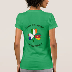 Personalized Cameroon Ireland USA Shamrock Women’s T-Shirt