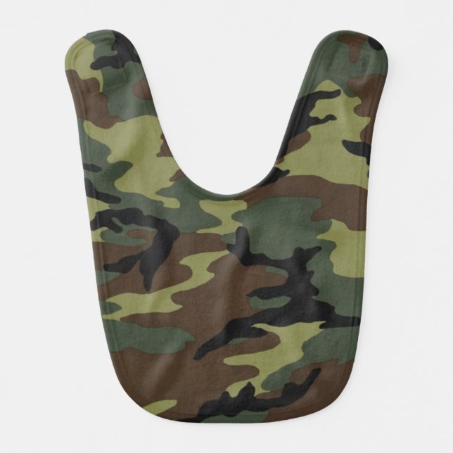 Personalized Camo Baby Bib, Camouflage Pattern Baby Bib (Front)