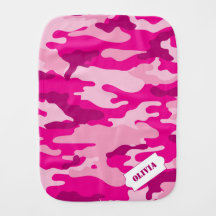 Personalized Camo burp cloth, pink camouflage