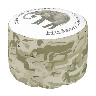 Personalized Camo Elephant Pouf
