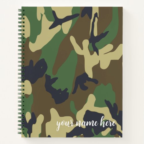 Personalized Camo Graph Paper Notebook