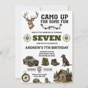 Personalized Camo Hunting birthday Invitation