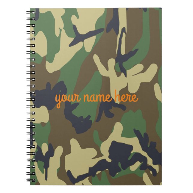 Personalized Camo Spiral Notebook (Front)
