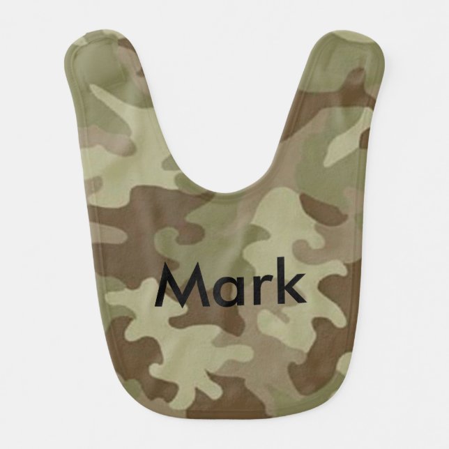 Personalized Camouflage Baby Bib (Front)
