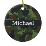 Personalized Camouflage Camo Army Military Ceramic Ornament