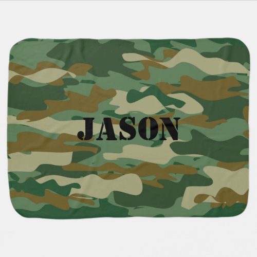 Personalized camouflage color pattern baby blanket