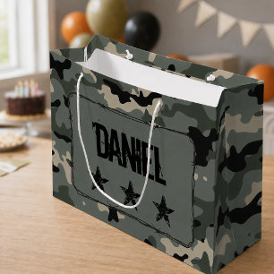 Personalized Camouflage Large Gift Bag