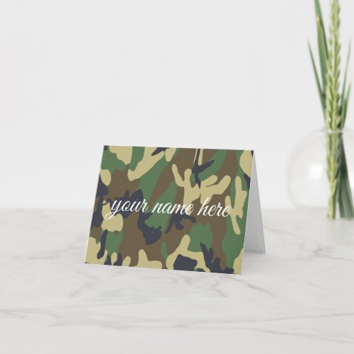 Personalized Camouflage Notecards