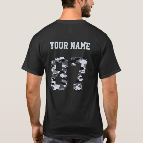 Personalized Camouflage Number 87 Custom T_Shirt
