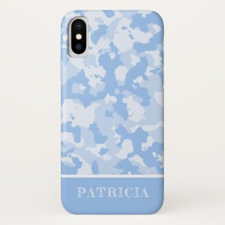 Personalized Camouflage Pattern | Blue Camo iPhone X Case