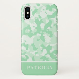 Personalized Camouflage Pattern | Mint Camo iPhone X Case