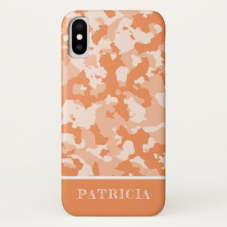 Personalized Camouflage Pattern | Orange Camo iPhone X Case