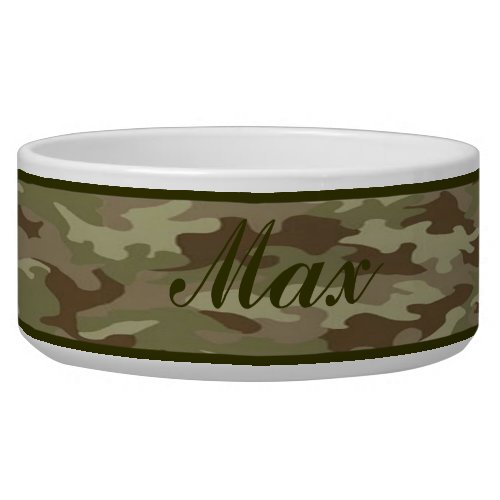 Personalized  Camouflage Pet Bowl