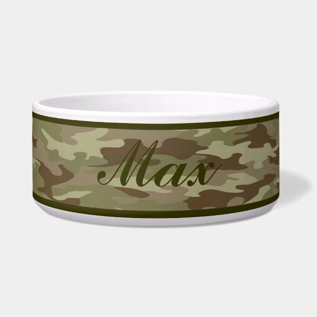 Personalized  Camouflage Pet Bowl (Front)