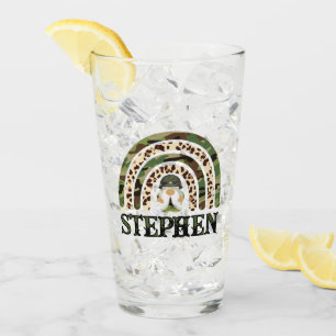 Personalized Camouflage Rainbow Design Glass