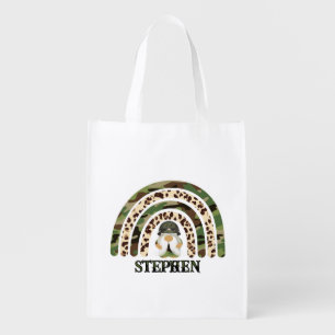 Personalized Camouflage Rainbow Design Grocery Bag